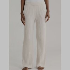 Barefoot Dreams CozyChic Ultra Lite Rib Rolled Edge Pants Almond pockets XL